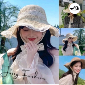 Mũ cói vintage thời trang Hàn Quốc - Phụ kiện đi biển hot trend 2025- Mũ nhà mơ